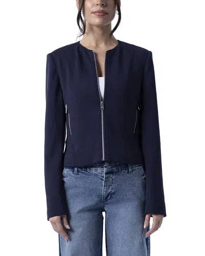 Blue Revival Zoey Zipped Front Blazer In Blue