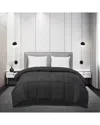Blue Ridge Home Fashions Microfiber Color Down-alternative All Seasons Comforter In Black