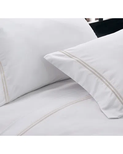Blue Ridge Home Hotel Suite 1200 Thread Count Embroidery Sheet Set In White