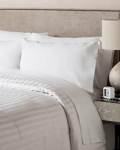 Blue Ridge Home Royal Lux Siberian 500tc Damask Stripe Cotton Medium Weight Down Comforter In White