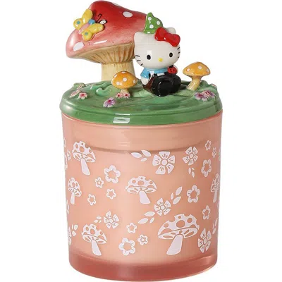 Blue Sky Clayworks Hello Kitty Mushroom Jar Candle With Figural Lid In Multi