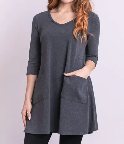 Blue Sky Clothing Co Veronica Tunic In Graphite In Pink