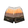 Blue Sky Inn Blue Polyester Sun Print Swim Trunks In Orange
