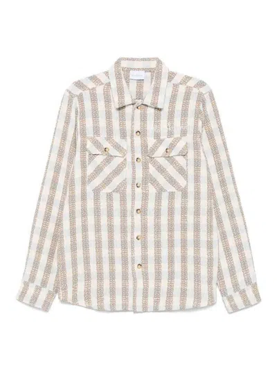 Blue Sky Inn Boucle Long Sleeve Shirt In Beige
