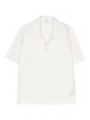 Blue Sky Inn Waffle-pattern Bowling Shirt In White
