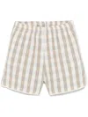 Blue Sky Inn Checked Bouclé Shorts In Neutrals