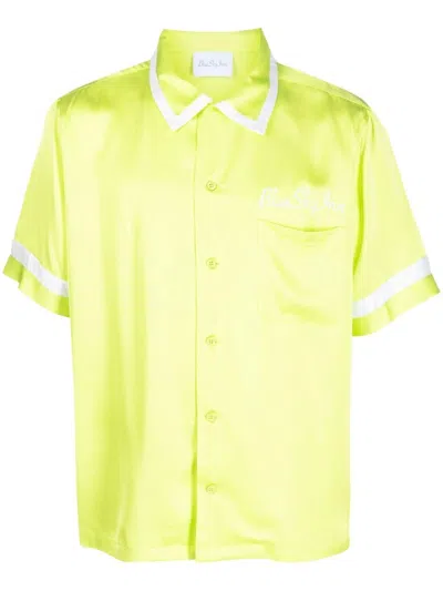 Blue Sky Inn Contrasting-trim Short-sleeve Shirt In Green