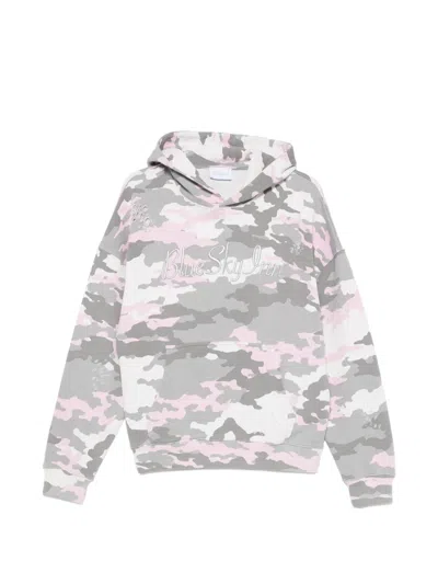 Blue Sky Inn Distressed Camouflage-print Hoodie In Multi
