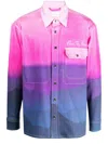 Blue Sky Inn Gradient-effect Shirt Jacket In Pink