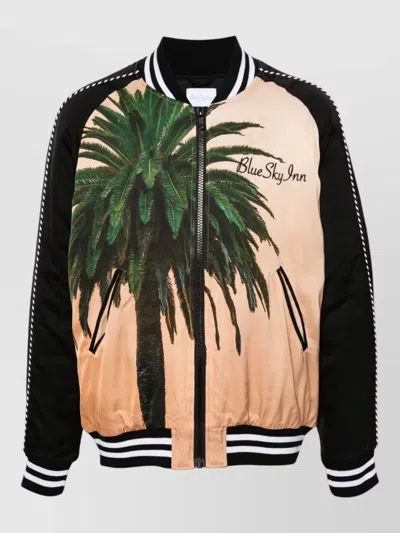 Blue Sky Inn Graphic Logo Varsity Jacket Raglan Sleeves In Multi