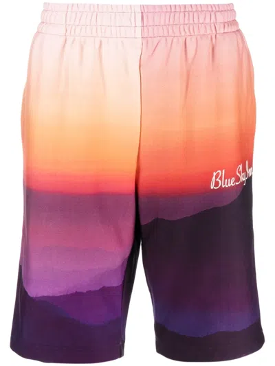 Blue Sky Inn Graphic-print Bermuda Shorts In Orange