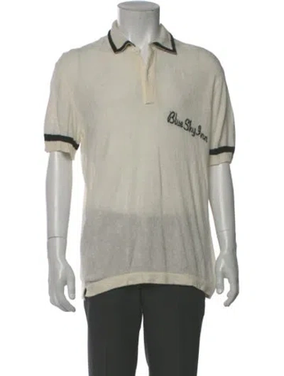 Pre-owned Blue Sky Inn Graphic Print Collar Polo Shirt In Gray