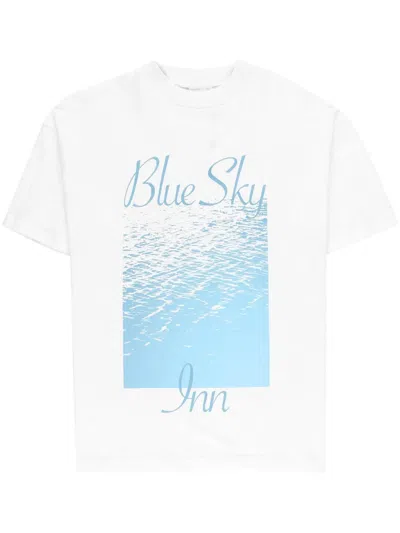 Blue Sky Inn Graphic-print Cotton T-shirt In White
