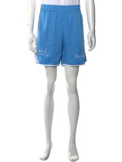 Pre-owned Blue Sky Inn Graphic Print Jogger Shorts In Blue/white
