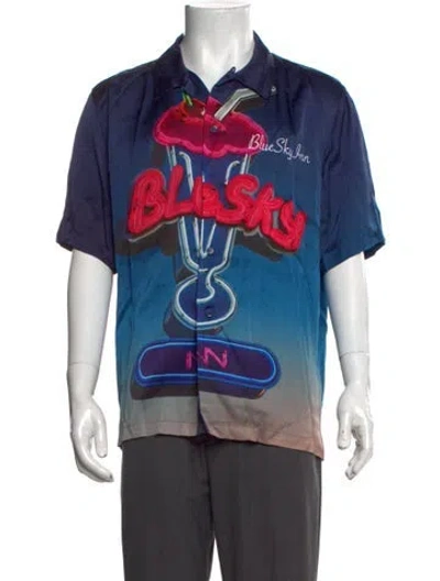 Pre-owned Blue Sky Inn Graphic Print Short Sleeve Shirt In Blue