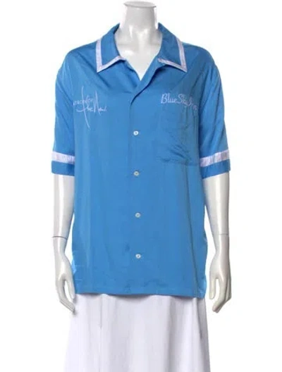 Pre-owned Blue Sky Inn Graphic Print Short Sleeve Shirt In Blue