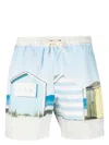 Blue Sky Inn Graphic-print Swim Shorts In Blue