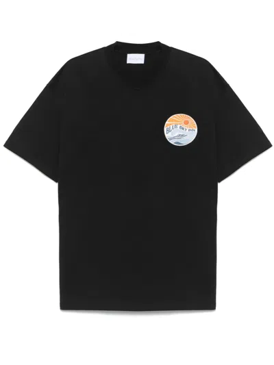 Blue Sky Inn Great Wave-patch T-shirt In Black