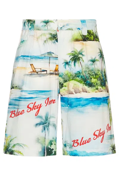 Blue Sky Inn Island Poplin Shorts In Green
