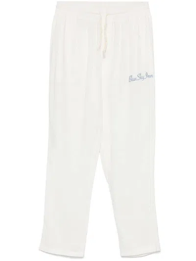 Blue Sky Inn Logo-embroidered Trousers In White