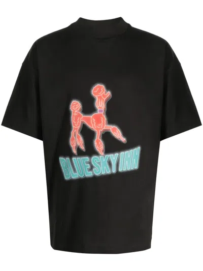 Blue Sky Inn Logo-print Cotton T-shirt In Black