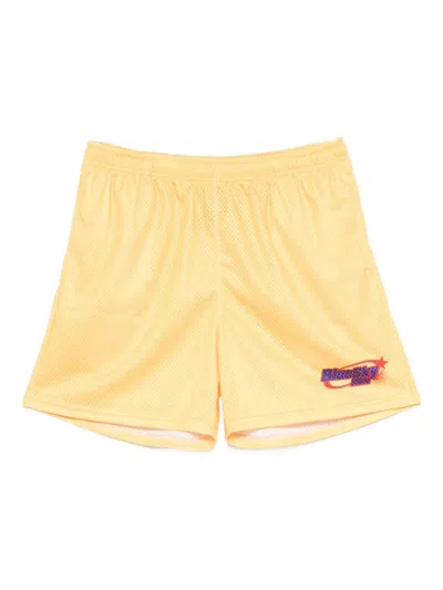 Blue Sky Inn Logo-print Soccer Shorts In Yellow