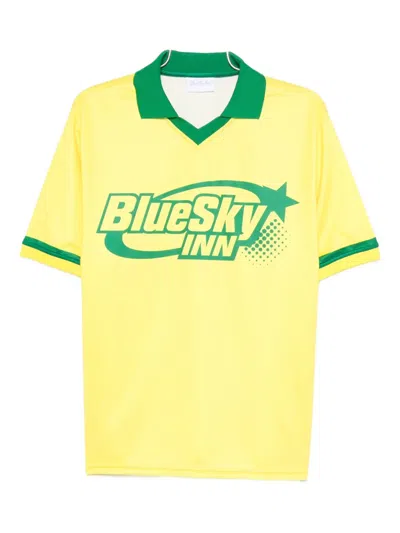 Blue Sky Inn Logo-print Soccer T-shirt In Yellow