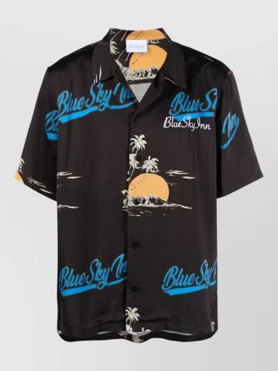 Blue Sky Inn Logo-print Viscose Short-sleeve Shirt