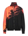 Blue Sky Inn Palm-tree Print Bomber Jacket In Orange