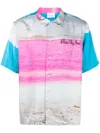 Blue Sky Inn Abstract-pattern Short-sleeve Shirt In White