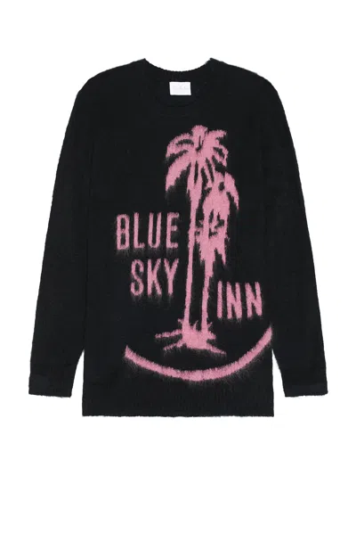 Blue Sky Inn Mohair Sweater With Palms In Black