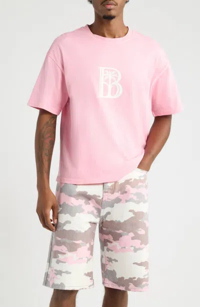 Blue Sky Inn Palm Logo Cotton Graphic T-shirt In Pink