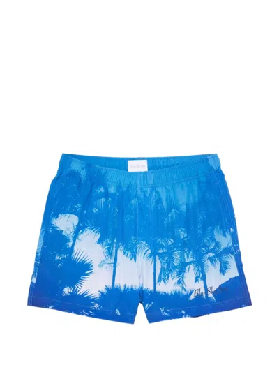 Blue Sky Inn Badeshorts Mit Palmen-print In Blue