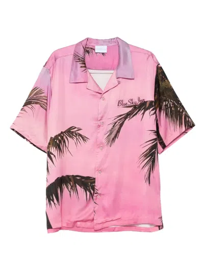 Blue Sky Inn Palm Tree-print Shirt In Pink