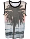 Blue Sky Inn Palm Tree-print Tank Top In Blue