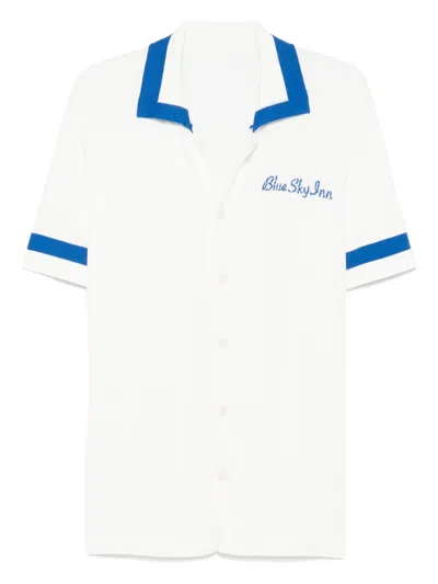 Blue Sky Inn Panelled Knit Shirt In White