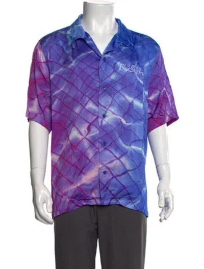 Pre-owned Blue Sky Inn Patterned Short Sleeve Shirt In Purple