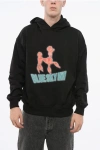Blue Sky Inn Printed Cotton Hoodie In Black