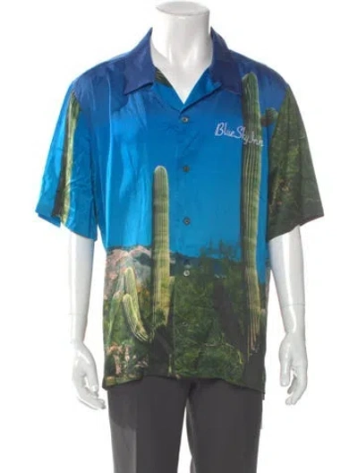 Pre-owned Blue Sky Inn Printed Short Sleeve Shirt In Blue