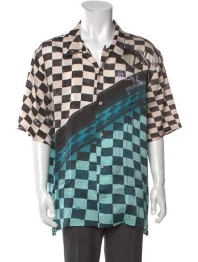 Pre-owned Blue Sky Inn Printed Short Sleeve Shirt W/ Tags In Green