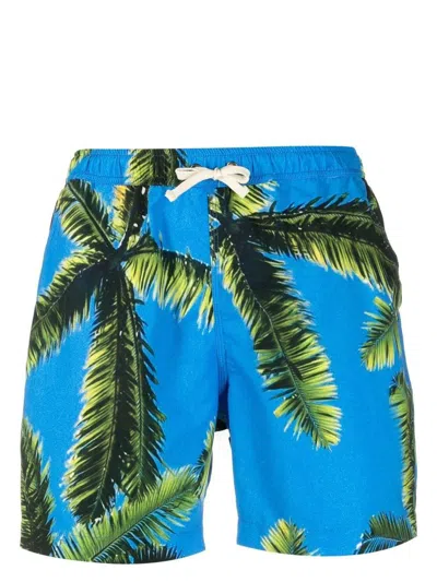 Blue Sky Inn Printed Swimming Trunks In Multicolour