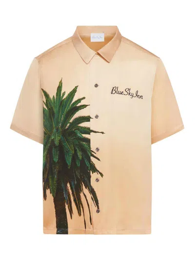 Blue Sky Inn Royal Palm Short-sleeve Shirt In Beige