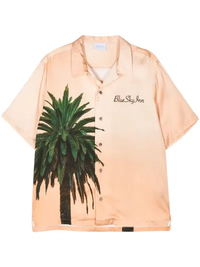 Blue Sky Inn Royal Palm Short-sleeve Shirt In Beige