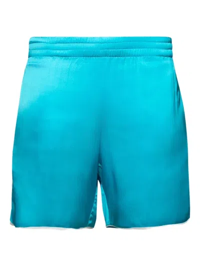 Blue Sky Inn Satin-finish Shorts In Blue