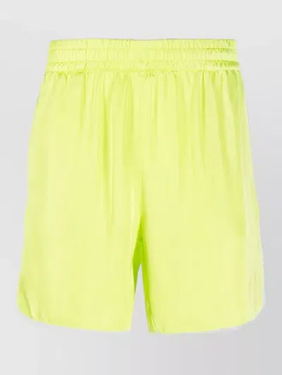 Blue Sky Inn Satin Track Shorts Relaxed Fit Stripe In Green