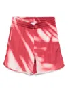 Blue Sky Inn Shadow-print Shorts In Red