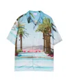 Blue Sky Inn Pool-print Bowling Shirt In Blue