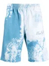 Blue Sky Inn Tie-dye Track Shorts In Sky Blue