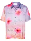 Blue Sky Inn Sunset Lotus Bowling Shirt In Pink