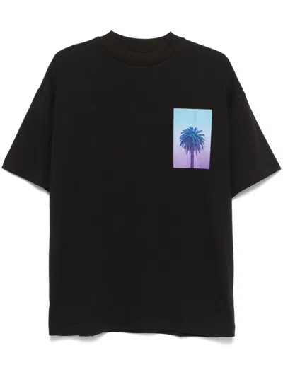 Blue Sky Inn Sunset Palm T-shirt In Black